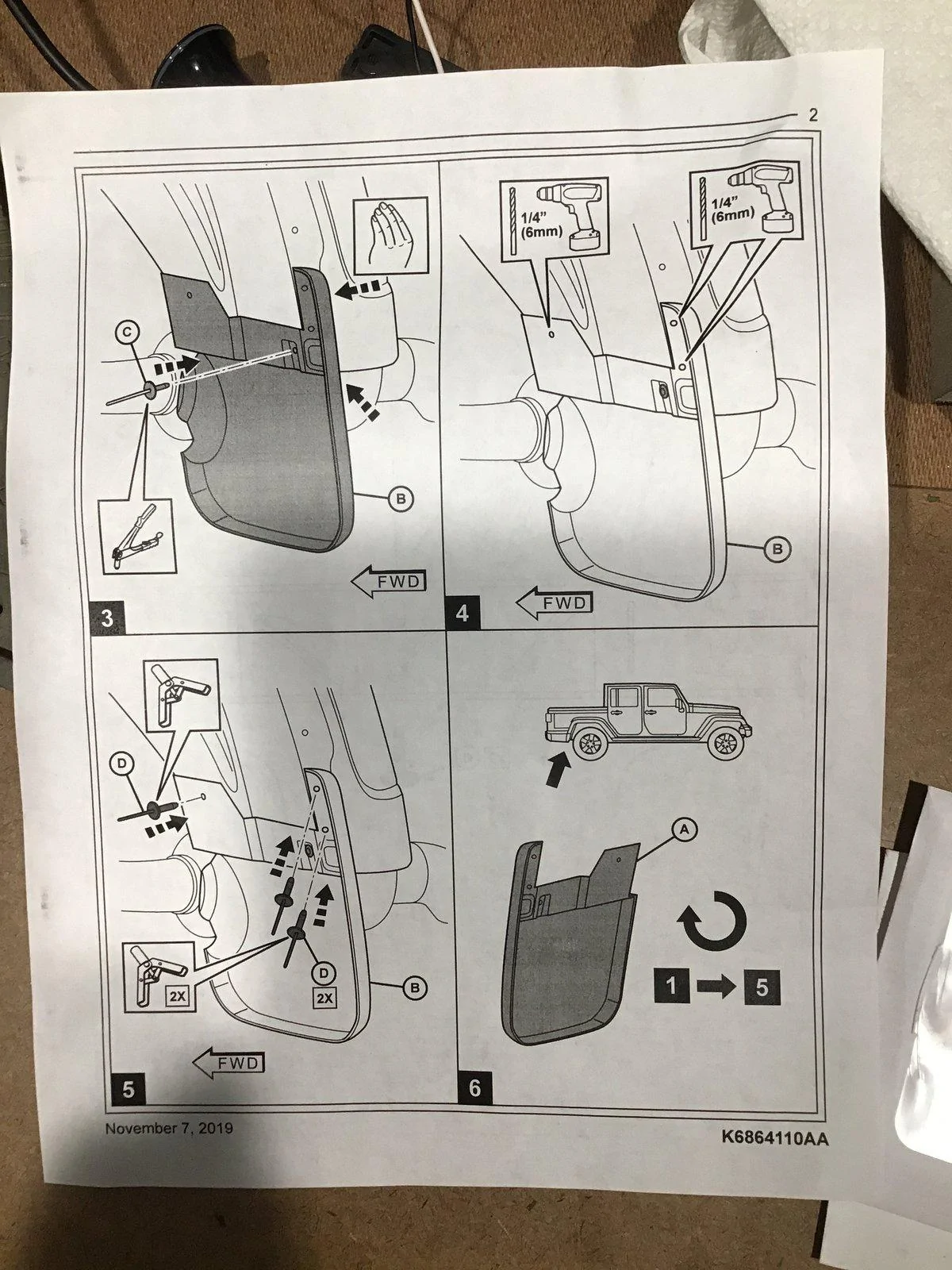 Jeep Gladiator Mopar Front/Rear  Molded Splash Guards -- do the fix the Max Tow Sport-S? imag
