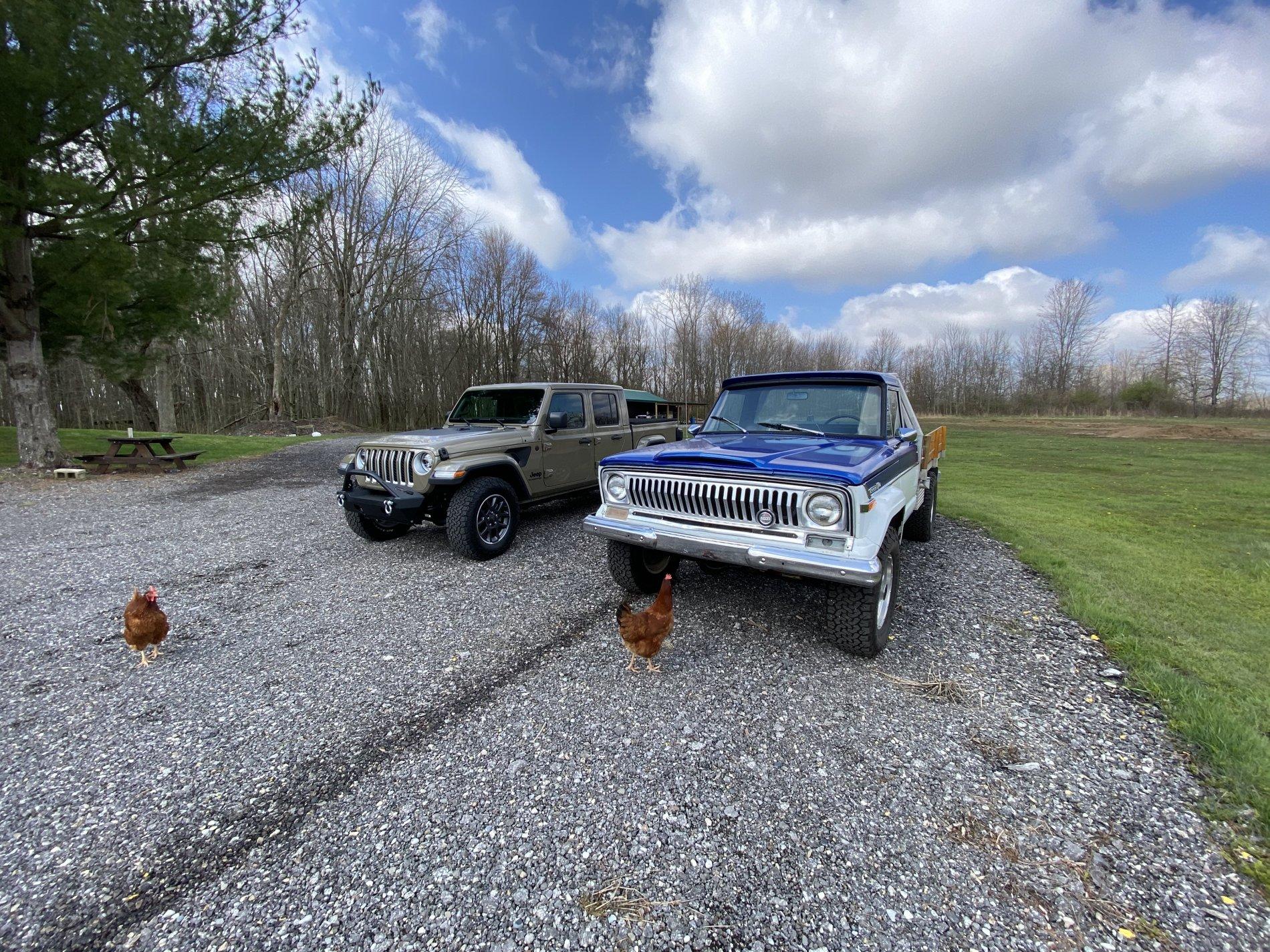 Jeep Gladiator Old Jeep truck with new Jeep truck E31164CB-46F5-4A9B-B03A-E7CB1F3C13B3