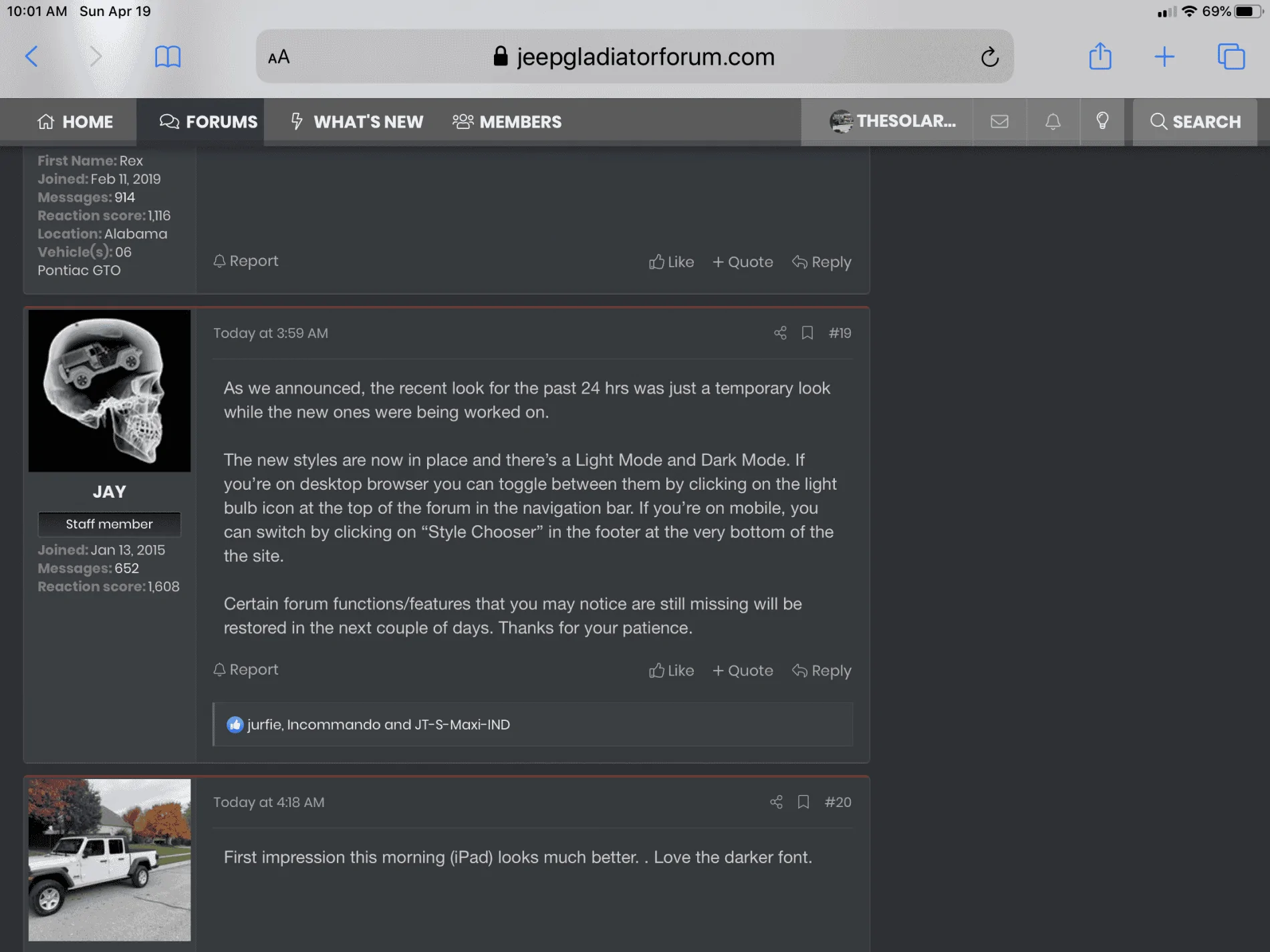 Jeep Gladiator Did the site’s formatting change for anyone else 880A8766-D9B0-4630-A61D-43FCE22701F7