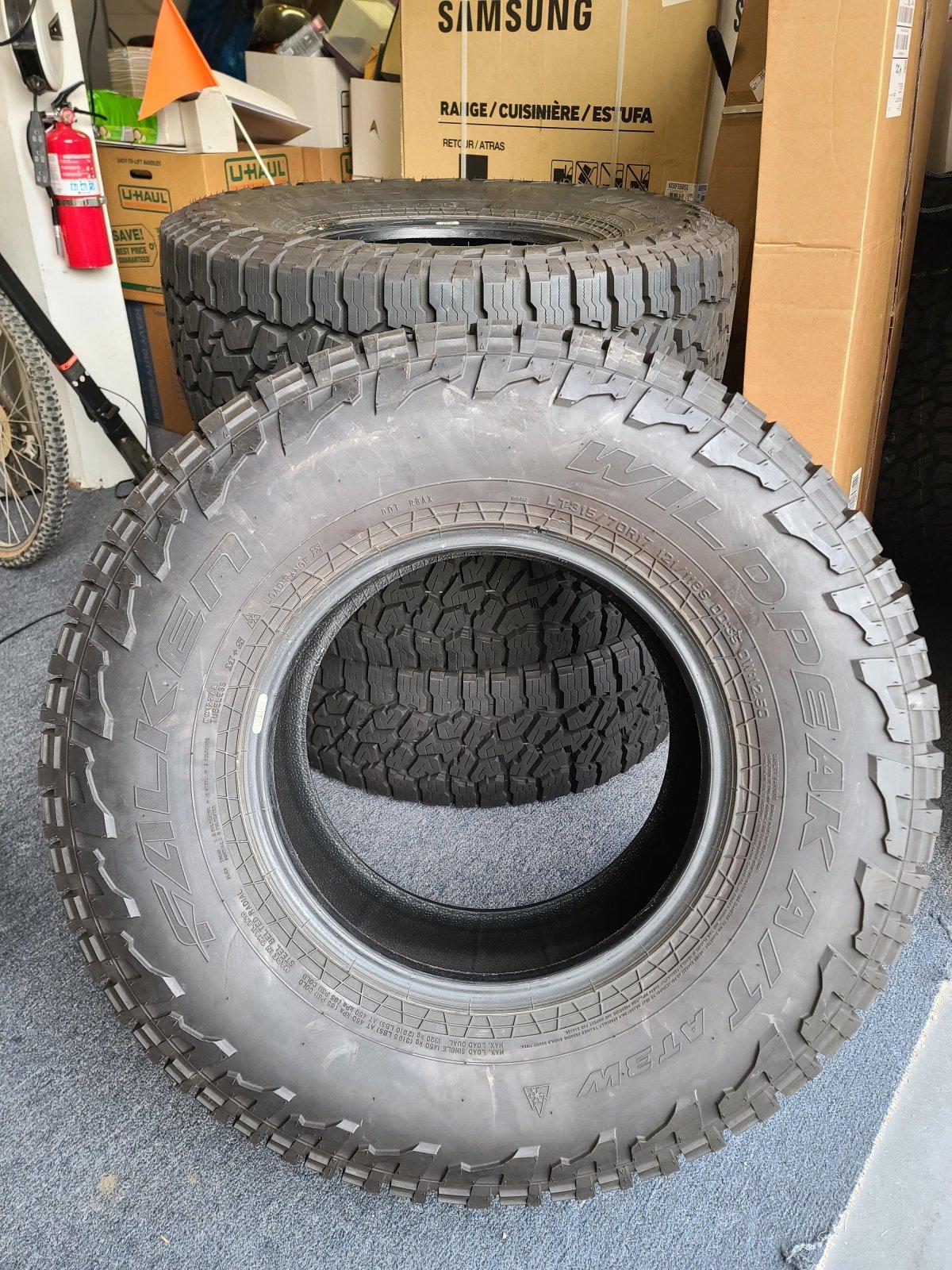 Jeep Gladiator 4 x Falken Wildpeak MT 315/70r17 tires only, 2k miles - $850 encb19U