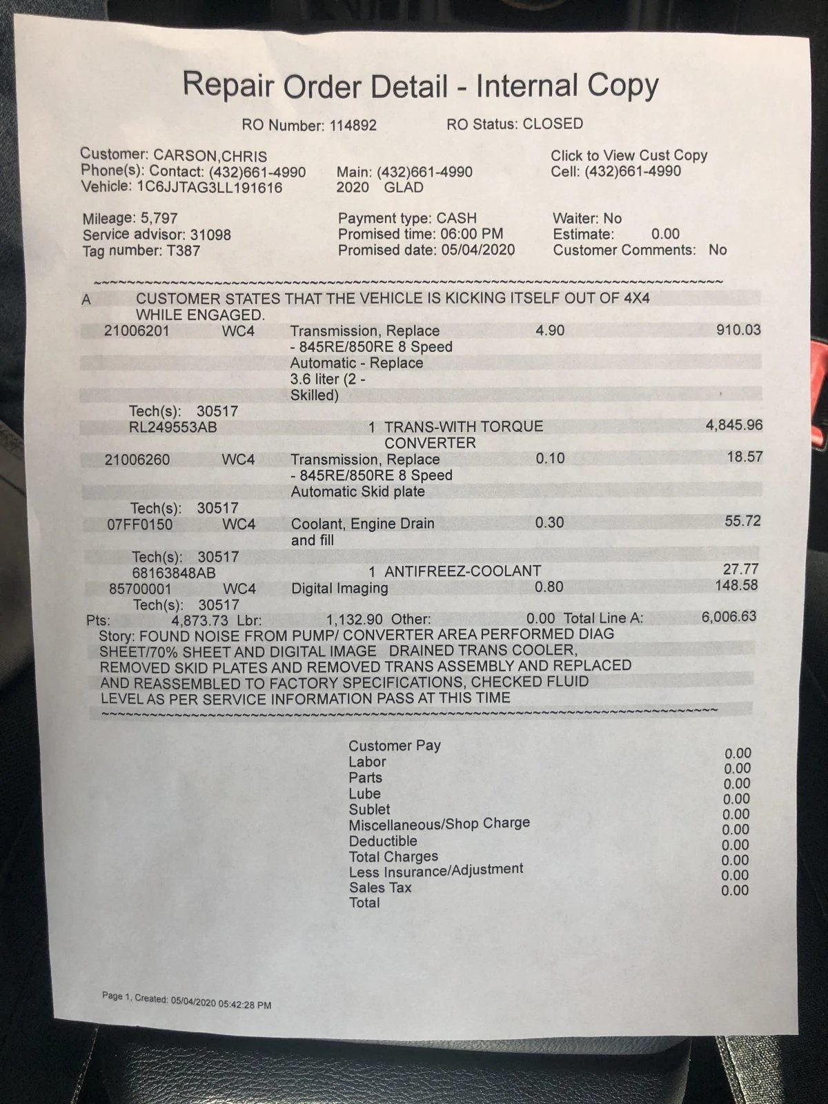 Jeep Gladiator Transfer case not staying in 4L or 4H imag