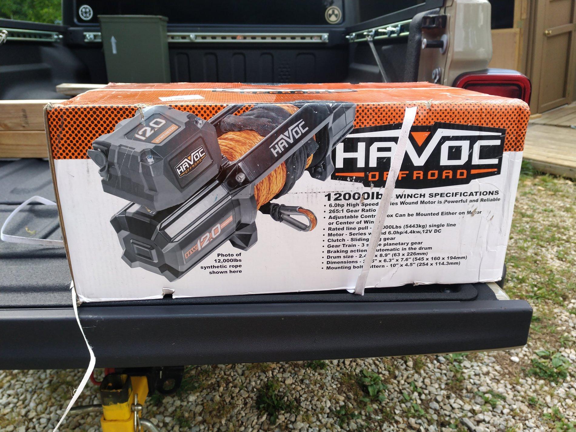 Jeep Gladiator Havoc Winch in boxing and follow up install later. 15898294910772159101940053015123