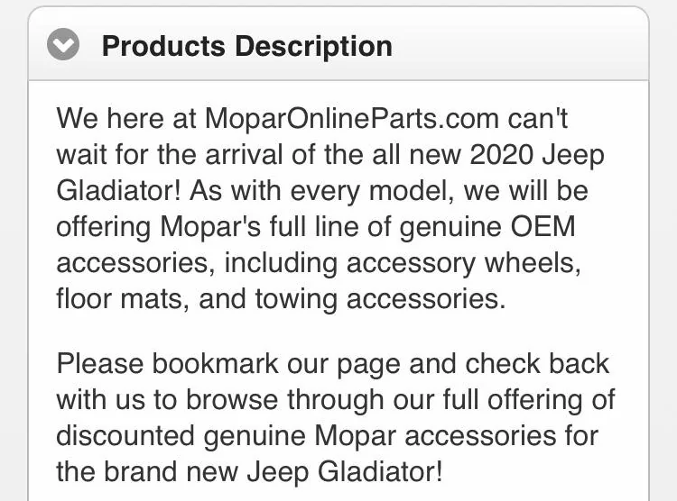Jeep Gladiator Looky what I found!   JT Accessories from Mopar! 80207077-3E99-4546-A584-AA719A1AC509