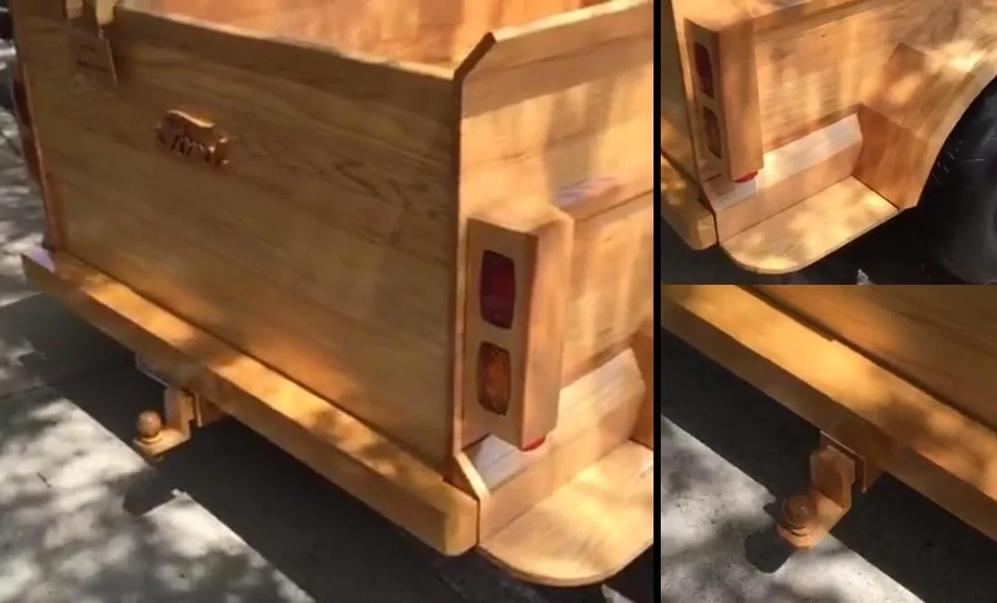 Jeep Gladiator Class II receiver hitch wooden-ford-truck-made-out-of-wood-body_shareahack_002