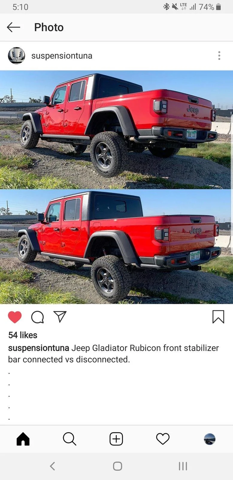 Jeep Gladiator What shocks on Rubicon? Screenshot_20190225-171029_Instagram