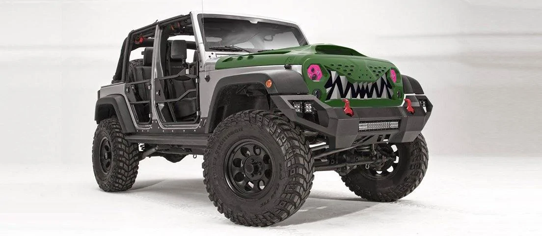 Jeep Gladiator Because the regular frowny-clown grills aren't bad enough, there's this abomination crocodile-grille-1