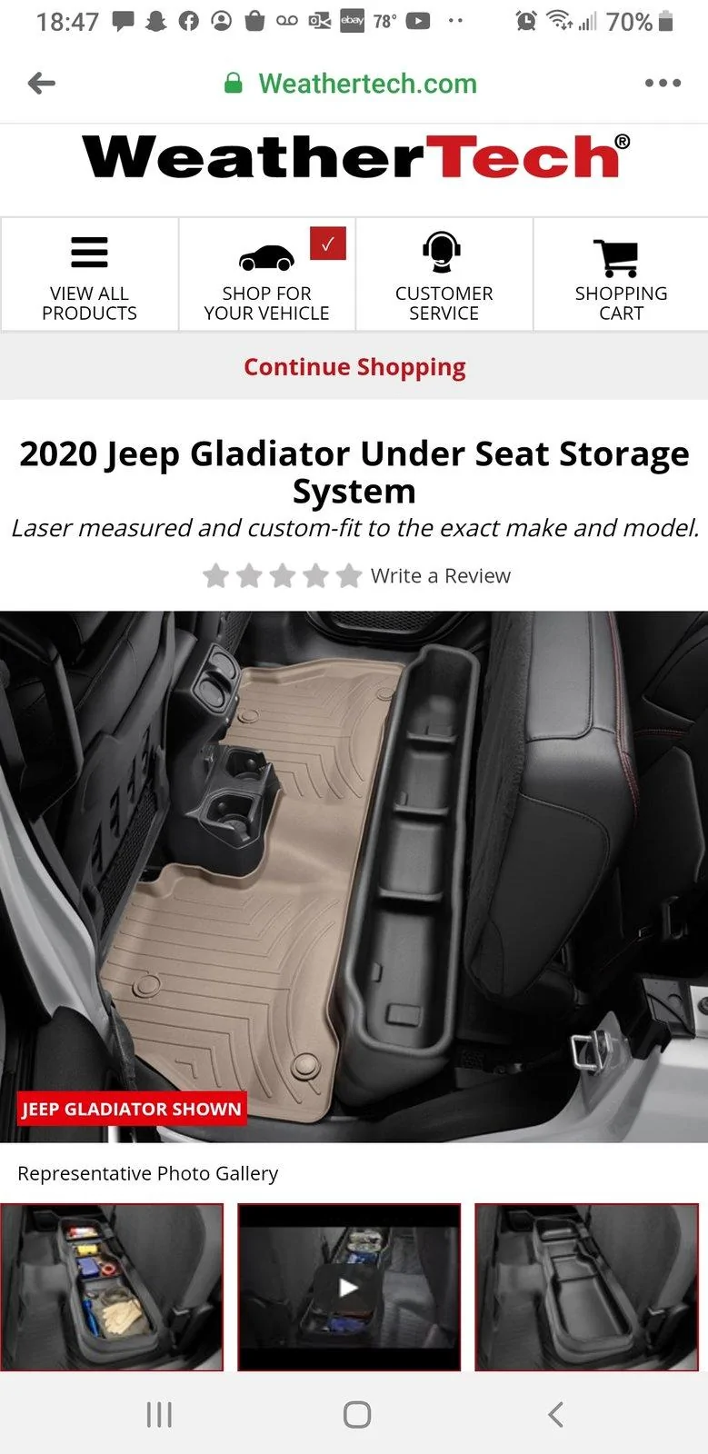 Jeep Gladiator Weathertech under seat storage system Screenshot_20200527-184750_Facebook