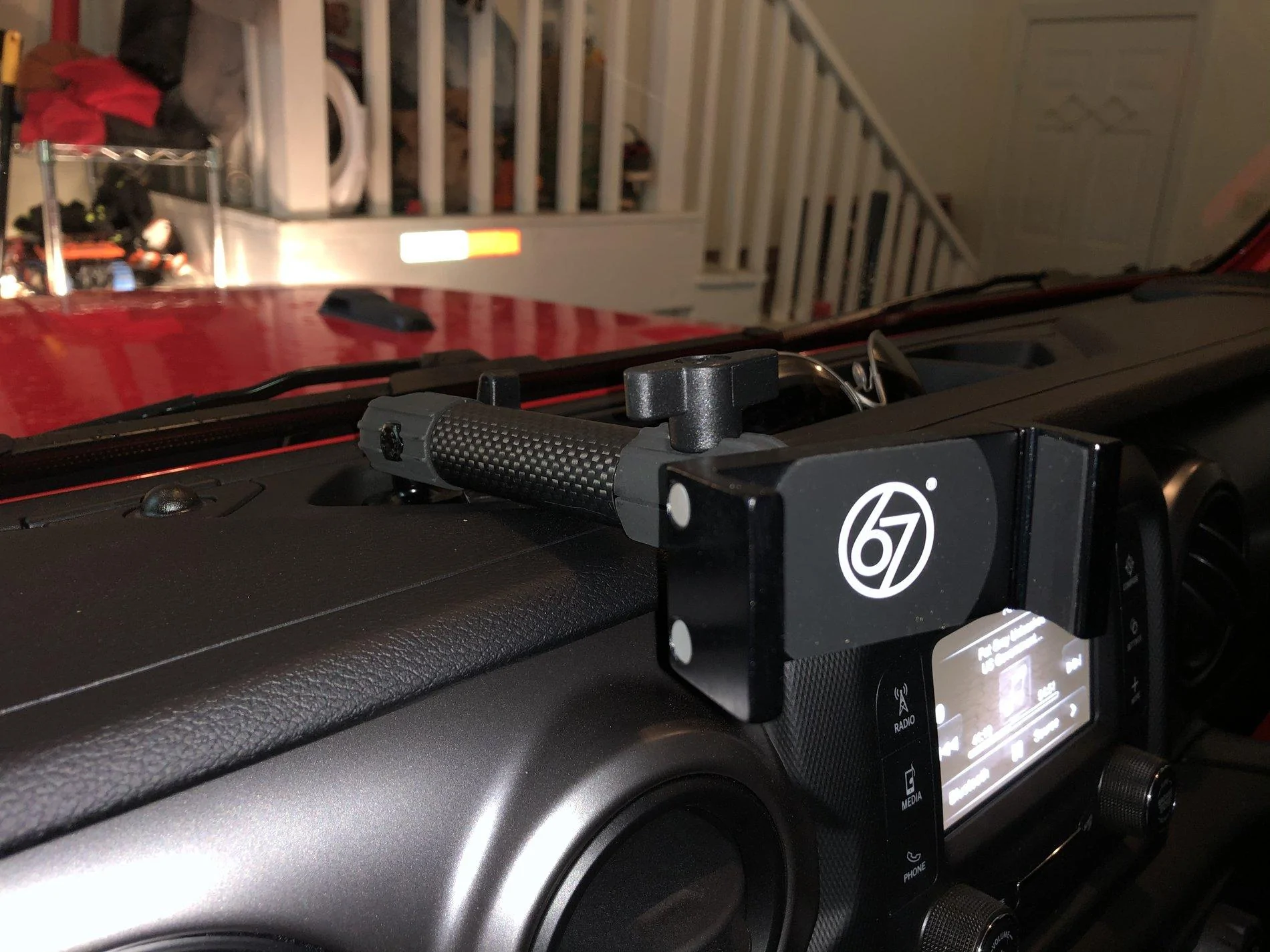Jeep Gladiator 2 holes in a brand new Jeep... Perfect Phone mount setup! A920B20F-E90D-4B5D-BEA3-6CFCDDC18237