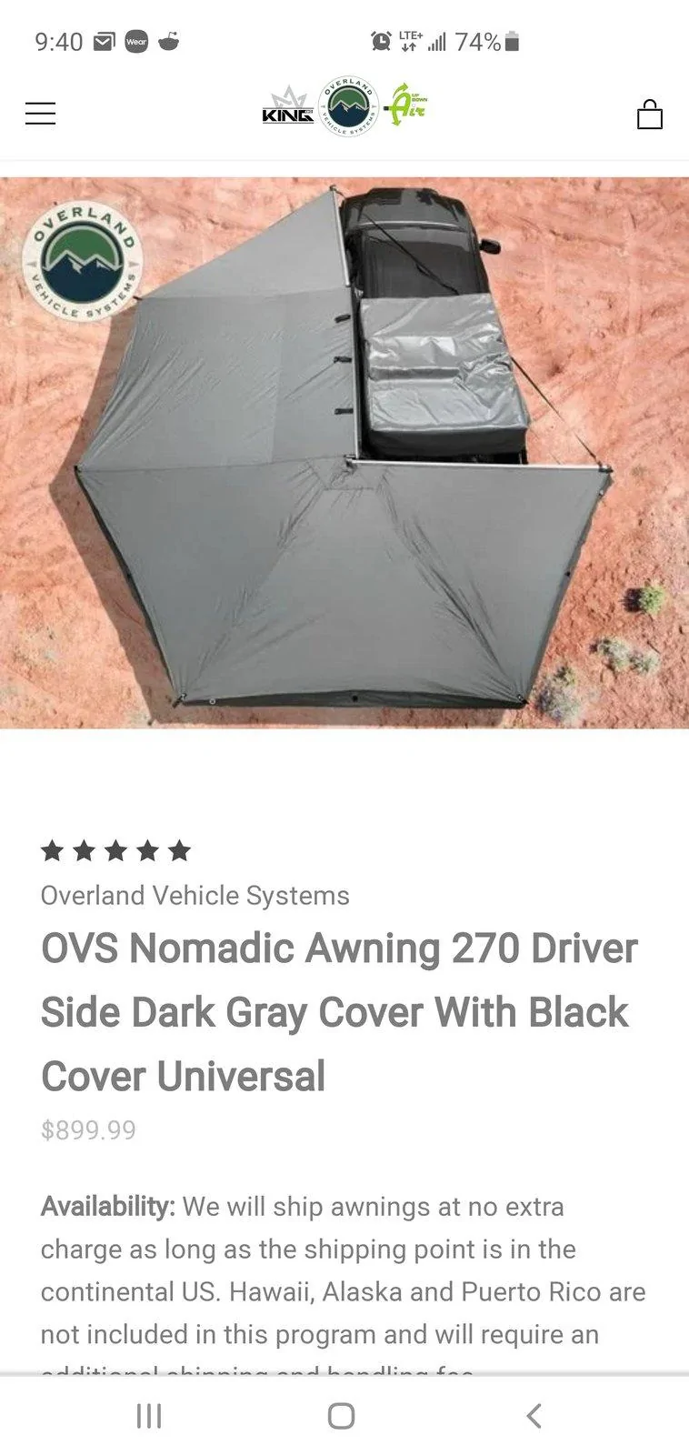 Jeep Gladiator Rhino Rack Batwing vs Alu-Cab 270 Shadow Awning Screenshot_20200607-214015_Chrom