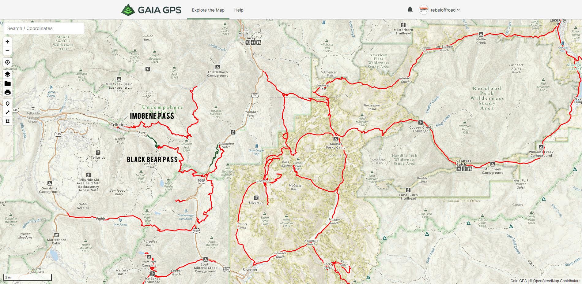 Jeep Gladiator XPLOR The Great Divide - Rebels Continental Divide Trip Map-1