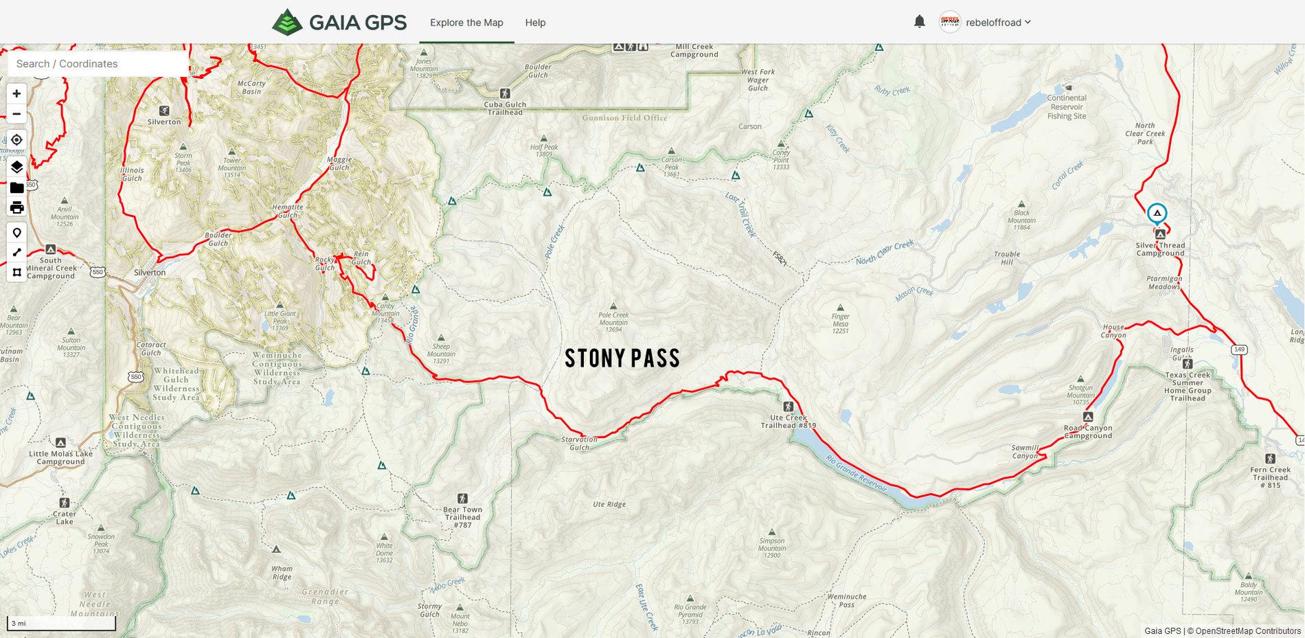 Jeep Gladiator XPLOR The Great Divide - Rebels Continental Divide Trip map-2
