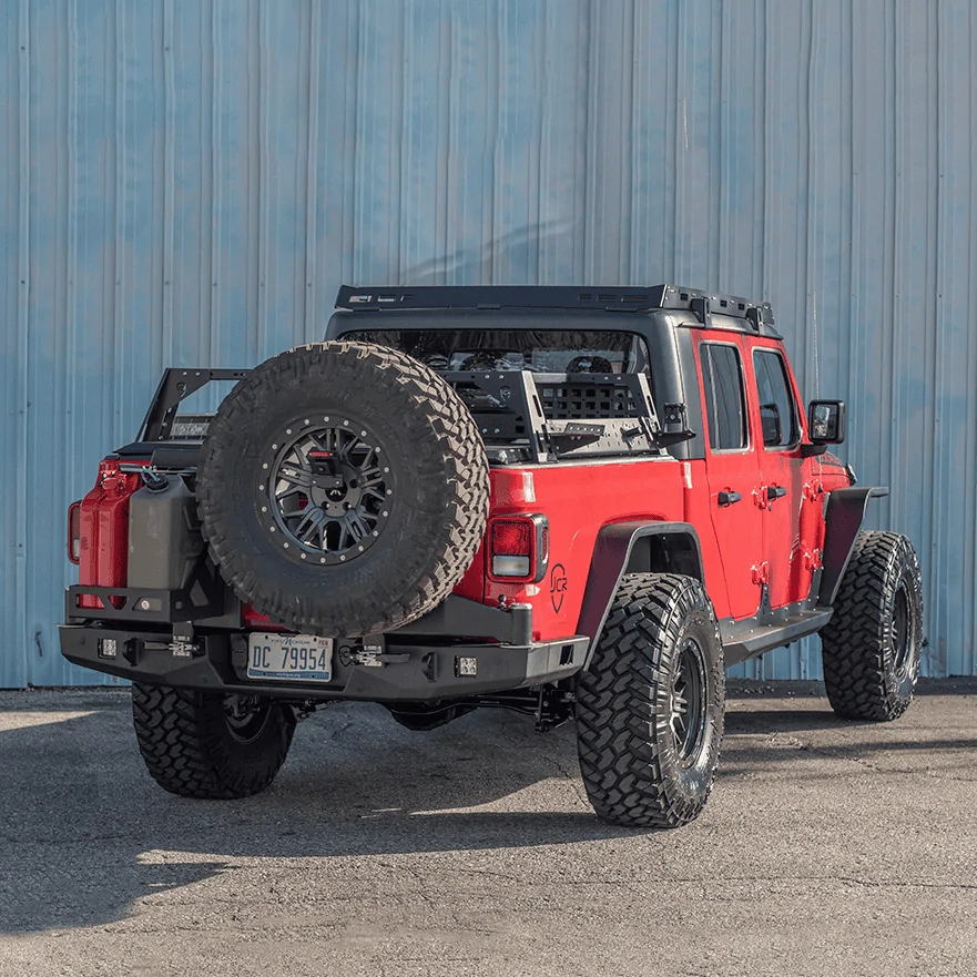 Jeep Gladiator Gladiator dual swing rear bumper prototype renderings. JTRV_5