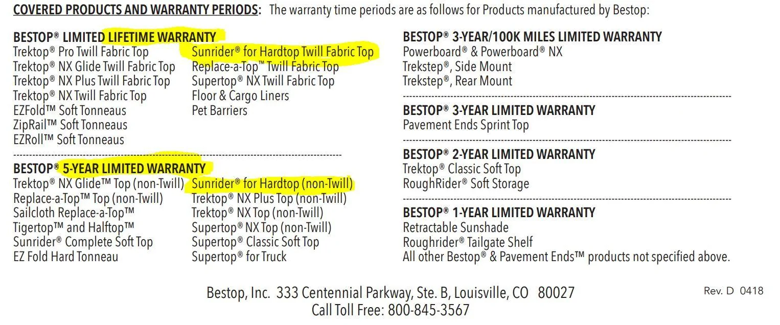 Jeep Gladiator Bestop Sunrider Fabric - big difference between Black Diamond and Twill? Captur