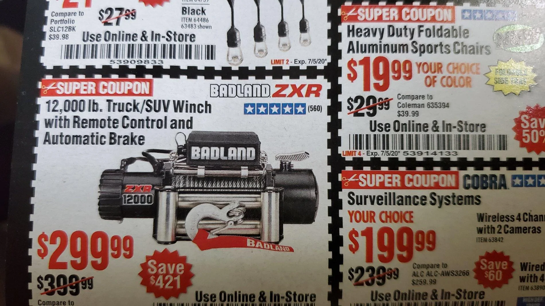 Jeep Gladiator Sale for June - Harbor Freight Winch 20200615_113801