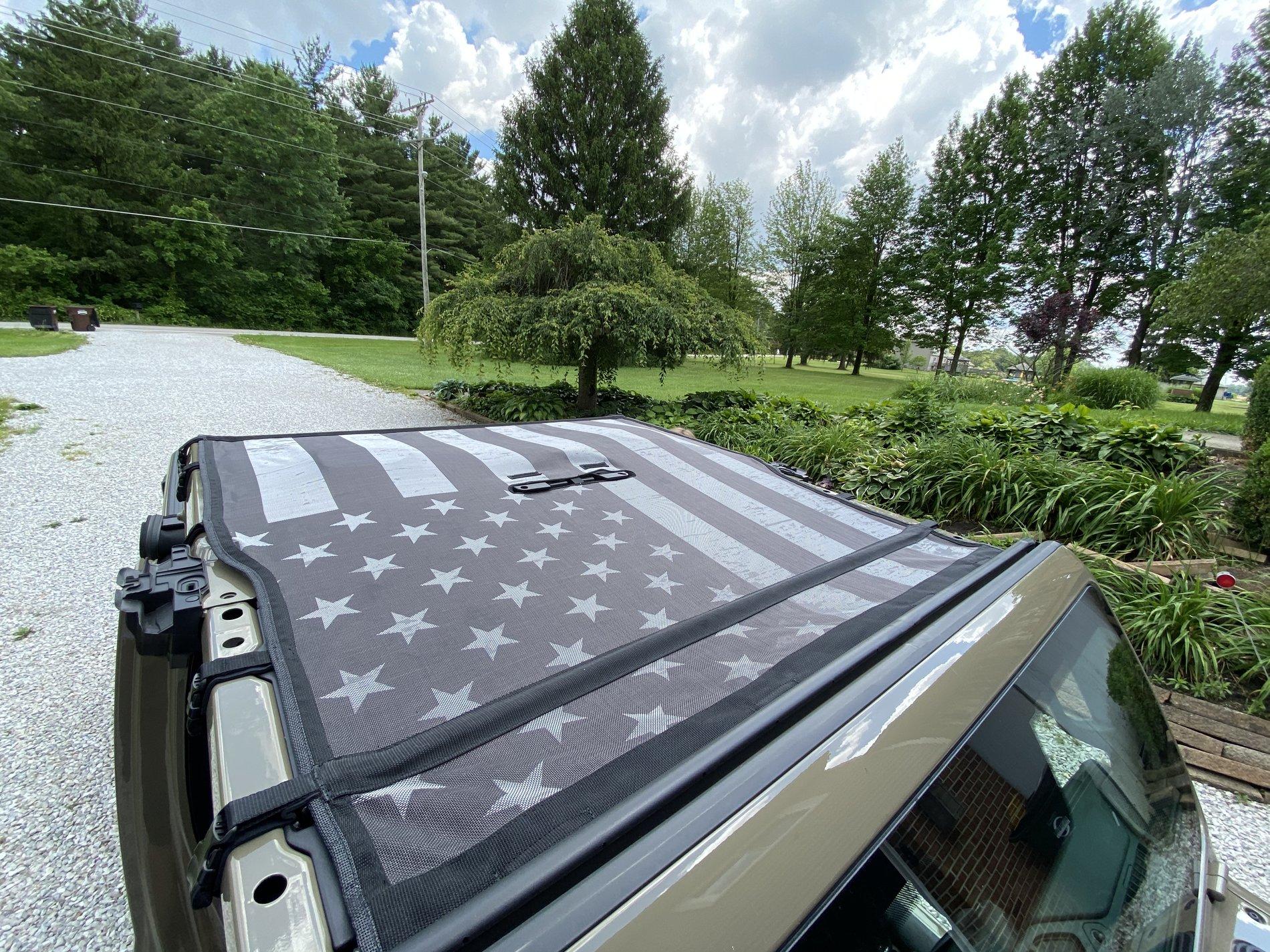 Jeep Gladiator Just installed JTop flag sunshade. 2A24C722-2B08-4FD6-BA95-C5A807122C04