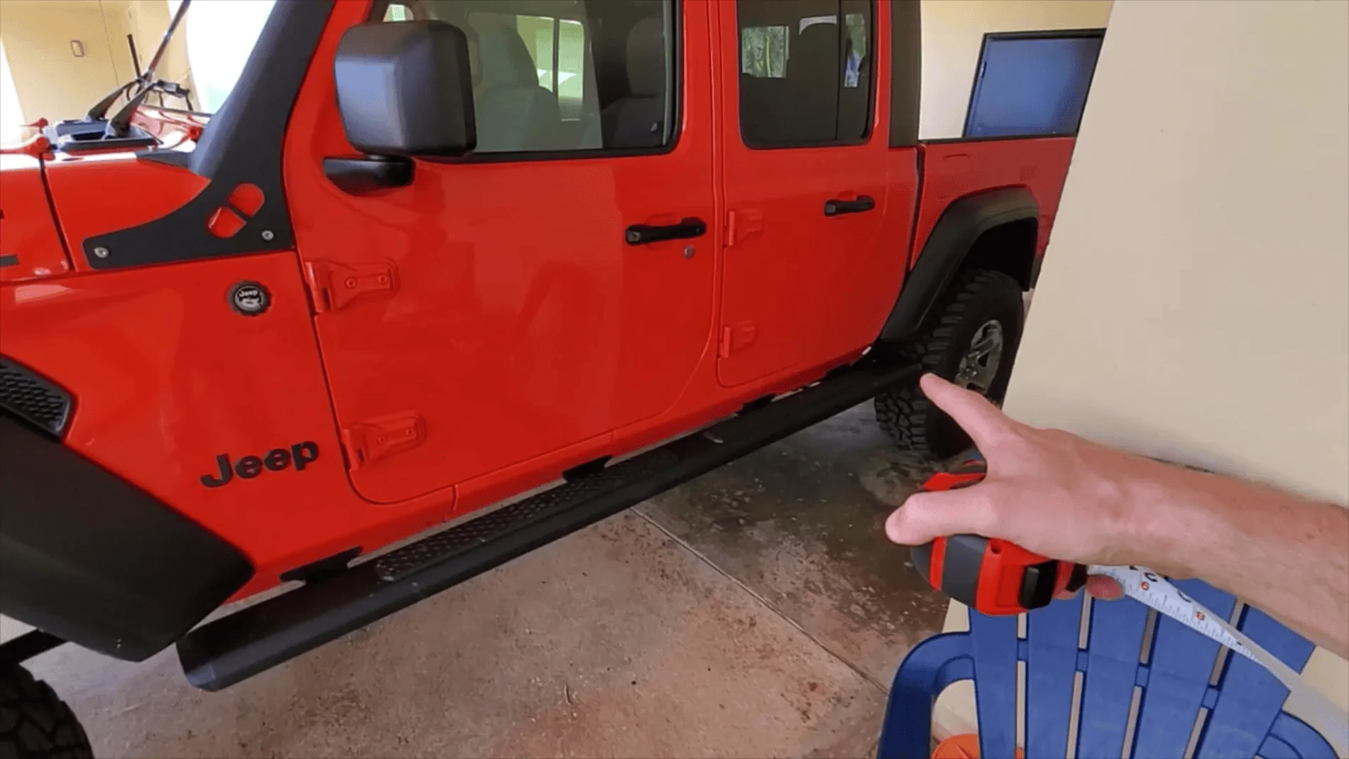 Jeep Gladiator Took the stock steps off my Overland. side steps