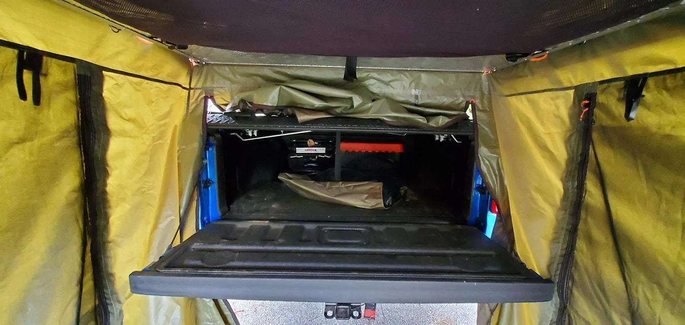 Jeep Gladiator 3+ person rated RTT (roof top tent) over a Gladiator bed...does it fit? 99422053_10158078993981508_7048875226406322176_o