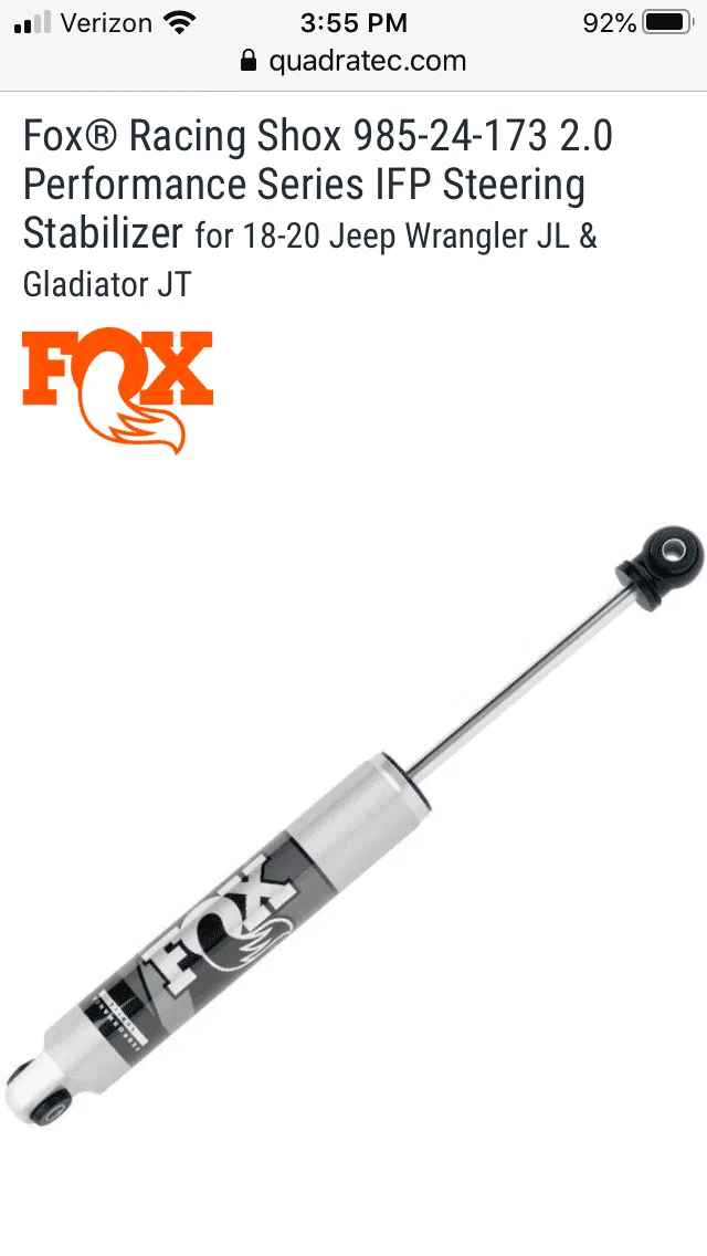 Jeep Gladiator SOLD - For Sale: Fox Steering Stabilizer - brand new, never used $100 F4971449-477B-4C92-B9D4-88C65E84A60A