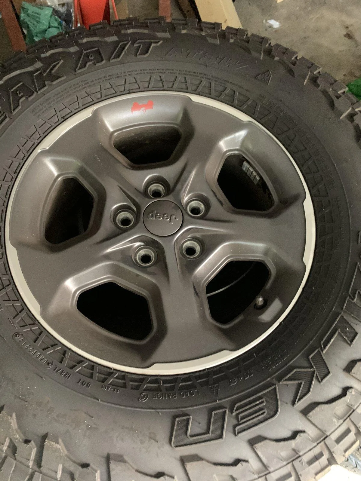 Jeep Gladiator Rubicon wheels and tires with TPS. 3700 $850 A837FB5D-E7EE-4562-BCBE-8A29D483827C