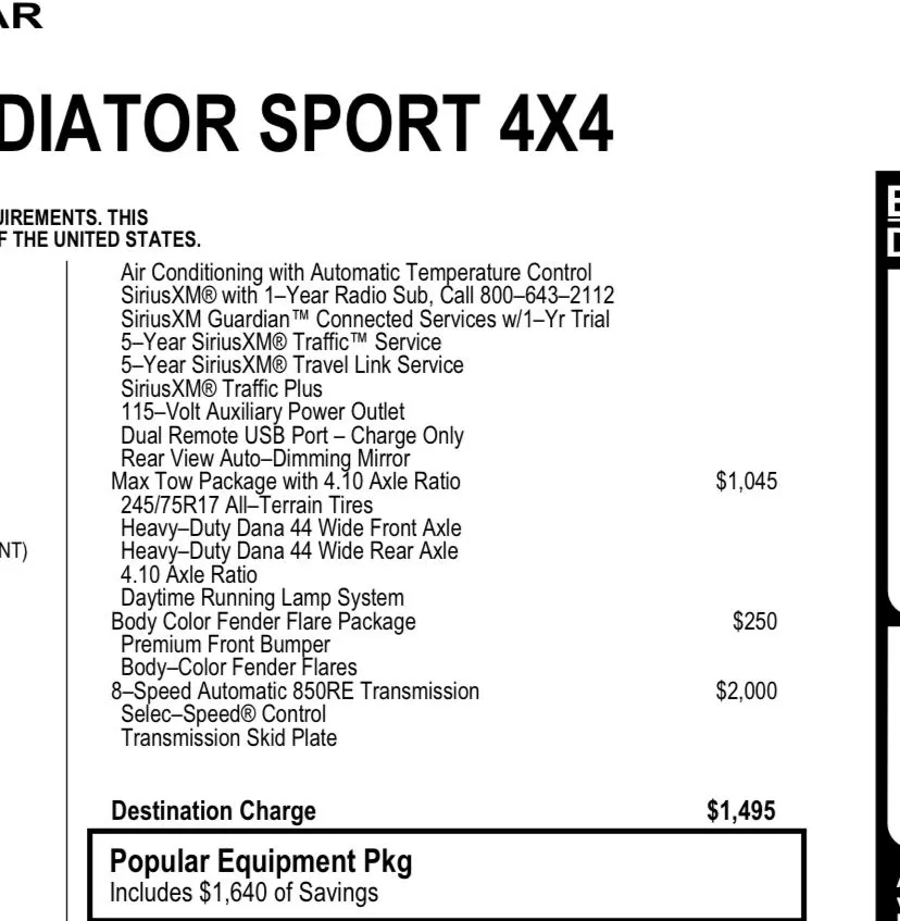 Jeep Gladiator Gladiator Window Sticker and Build Sheet Order Tracking 47DC79E7-981F-4C0F-AB44-19C9B33E0887