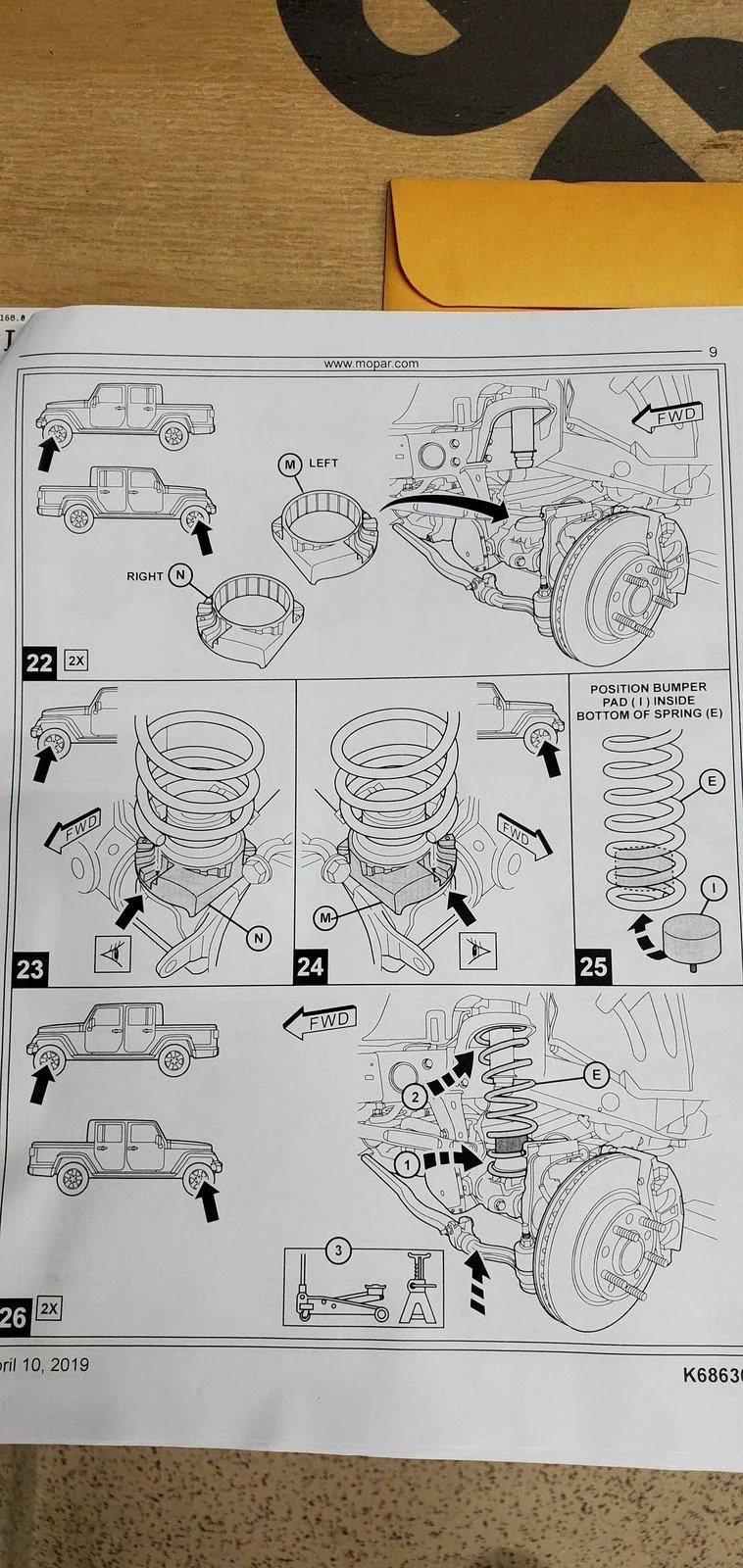Jeep Gladiator Mopar Lift Kit Question instructions