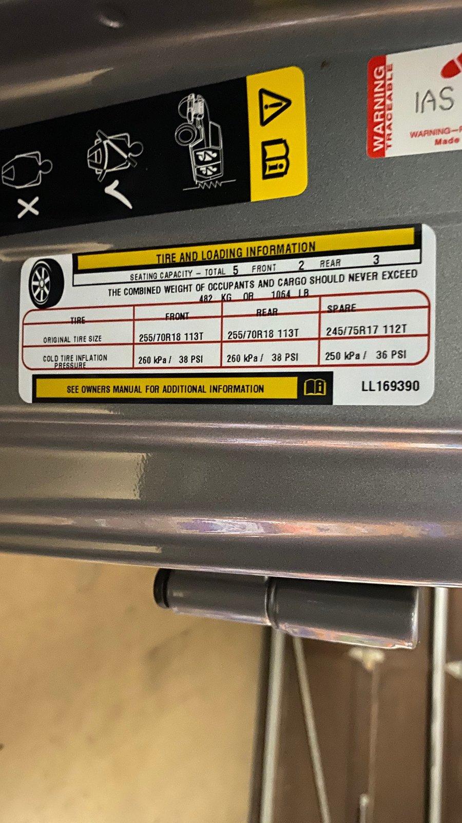 Jeep Gladiator 4 WD and spare size requirements, I noticed my Gladiator has a 245/70/18 spare but the running tires are 255/70/18? Is this safe in 4WD? IMG_1094