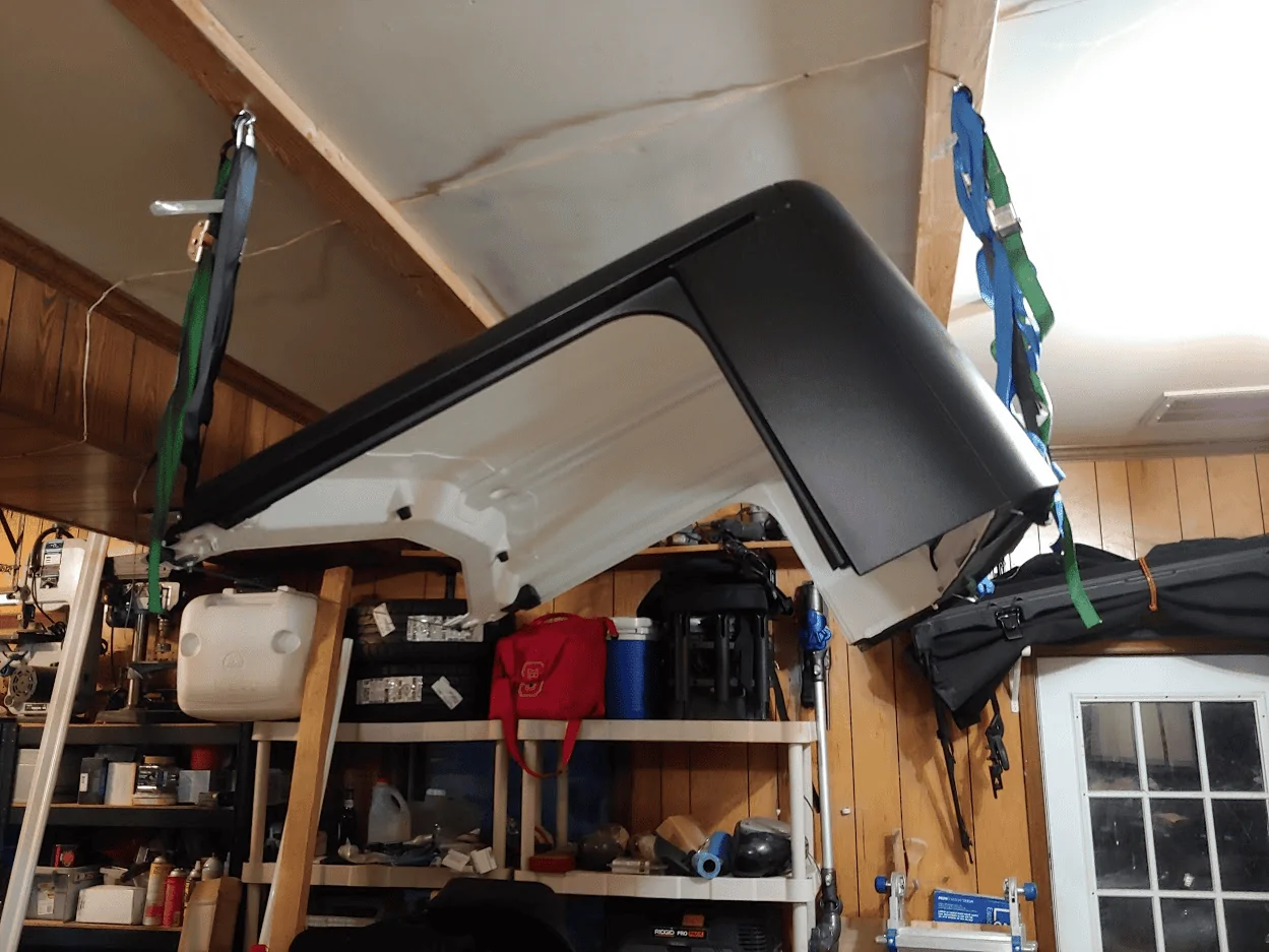 Jeep Gladiator Hanging Gladiator roof from garage ceiling joists? 1593996892171