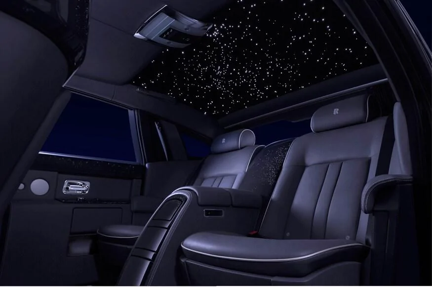 Jeep Gladiator Fiber Optic Hardtop Panels Rolls-Royce-Celestial-Phantom-rear-seat-and-Starlight-Headliner-12