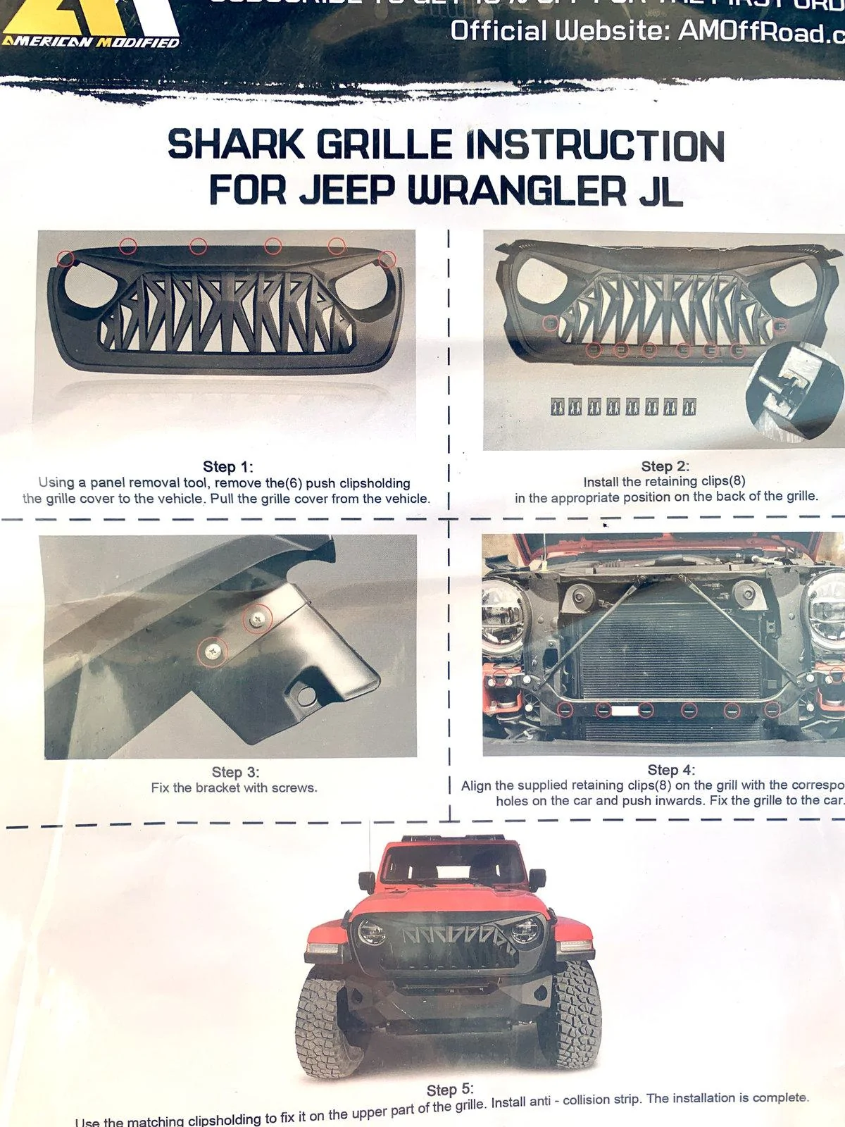 Jeep Gladiator Jeep JL and JT Gladiator Shark Grille - NEW, NEVER INSTALLED IMG_7740