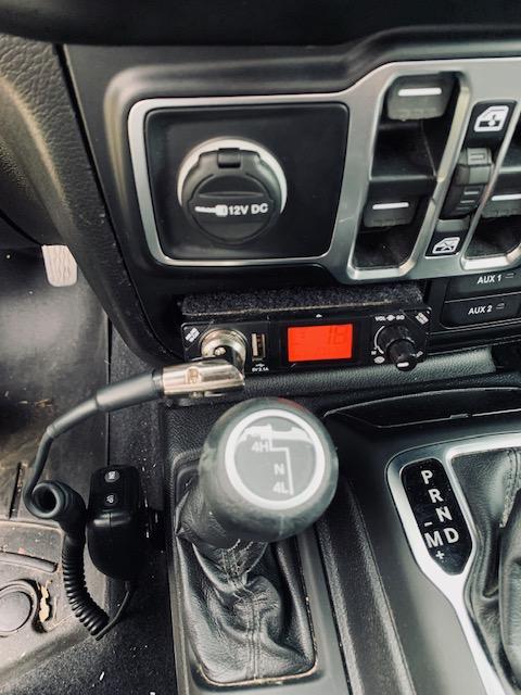 Jeep Gladiator In Dash Custom CB install, Custom CB Antenna Mount, Home made. IMG_1887