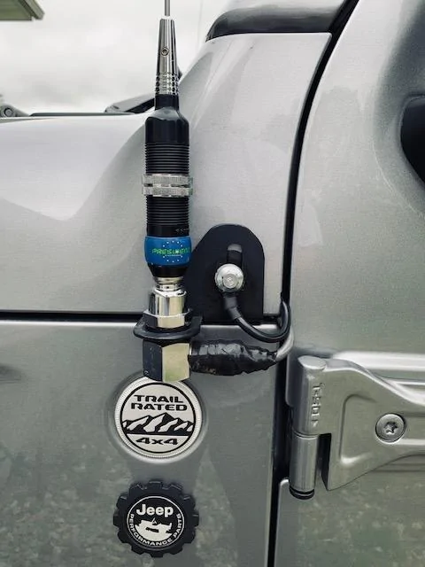 Jeep Gladiator In Dash Custom CB install, Custom CB Antenna Mount, Home made. IMG_1890