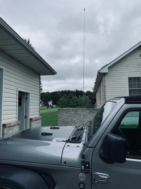 Jeep Gladiator In Dash Custom CB install, Custom CB Antenna Mount, Home made. IMG_1891