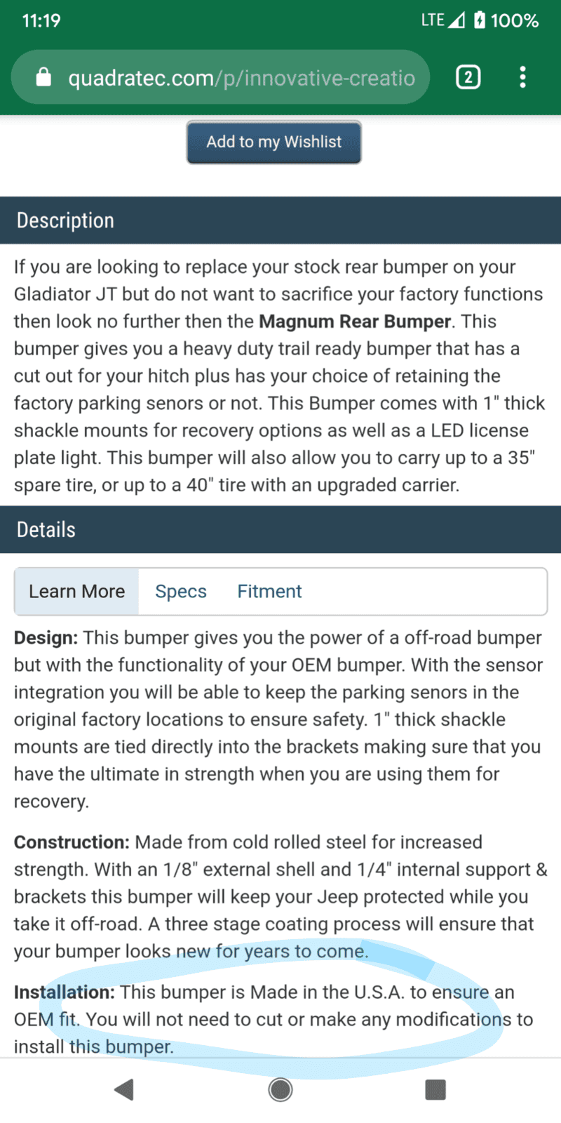 Jeep Gladiator Magnum rear bumper Screenshot_20200715-111914