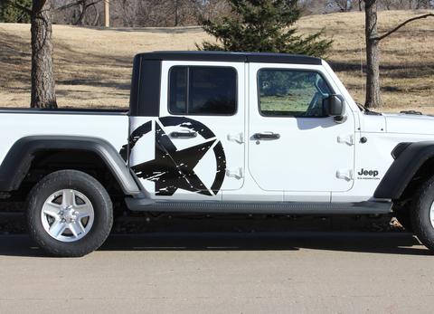 Jeep Gladiator Canadian Graphics jeep-gladiator-sides-star-decals-vinyl-graphics-decal-stripes-2020-2021-2022-ams-legend-side-0