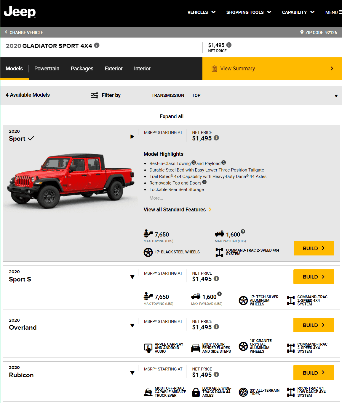 Jeep Gladiator Pricing coming soon? Destination charges now listed on jeep.com upload_2019-3-12_8-51-4