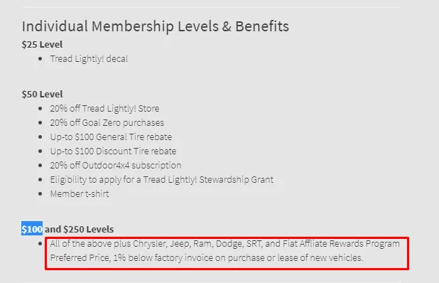Jeep Gladiator FYI: Tread Lightly Discount Signup Summary (FCA Program) fQoXRS2