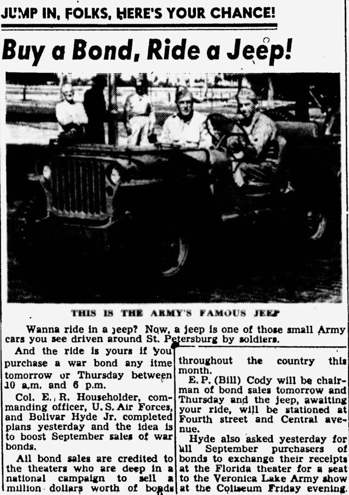 Jeep Gladiator 7% Below Invoice Pricing for Gladiator!!! 1942-09-22-stpetersburgtimes-buy-bonds-ride-jee