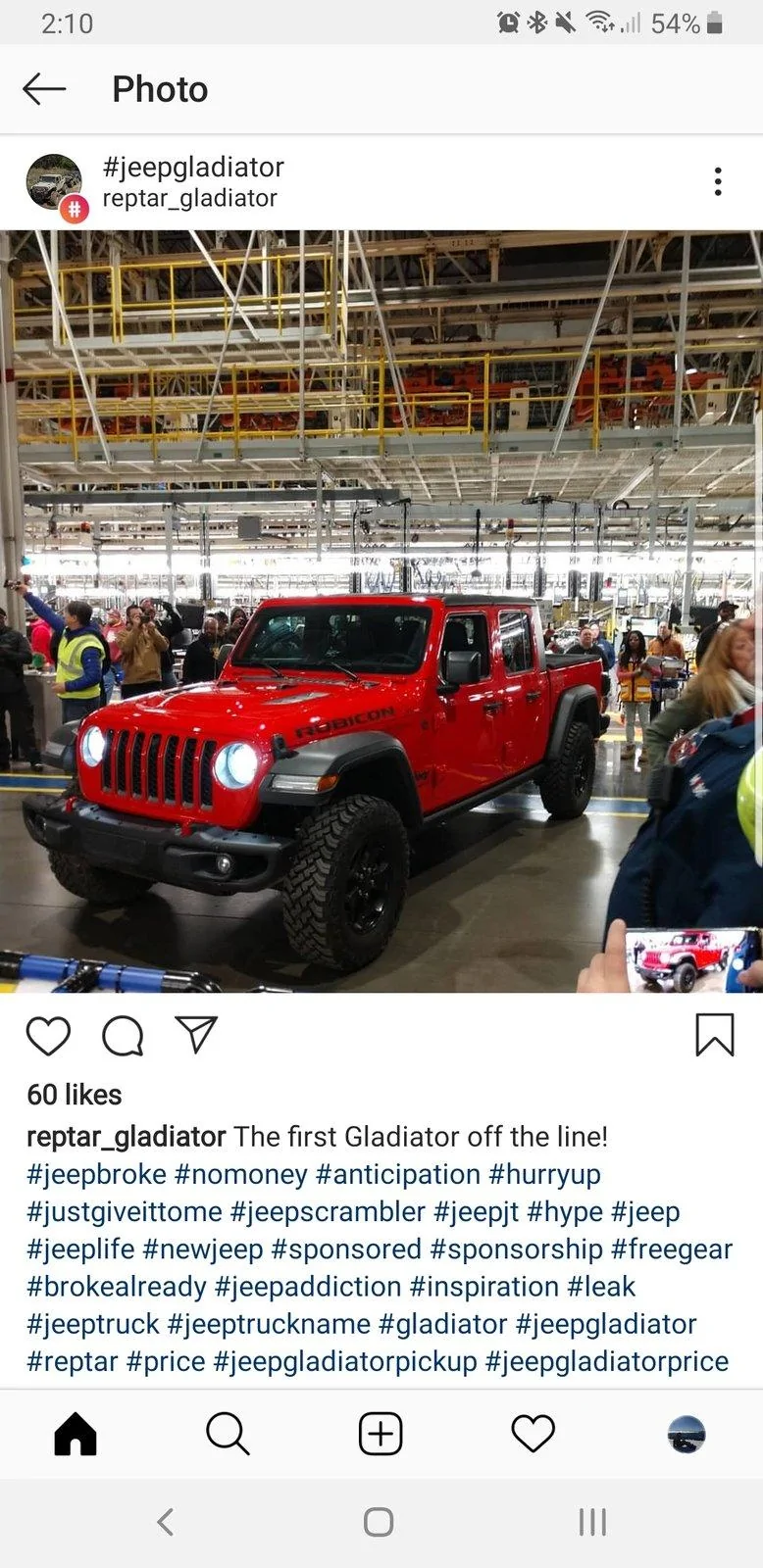 Jeep Gladiator FIRECRACKER RED Gladiator JT Club Screenshot_20190319-141014_Instagram
