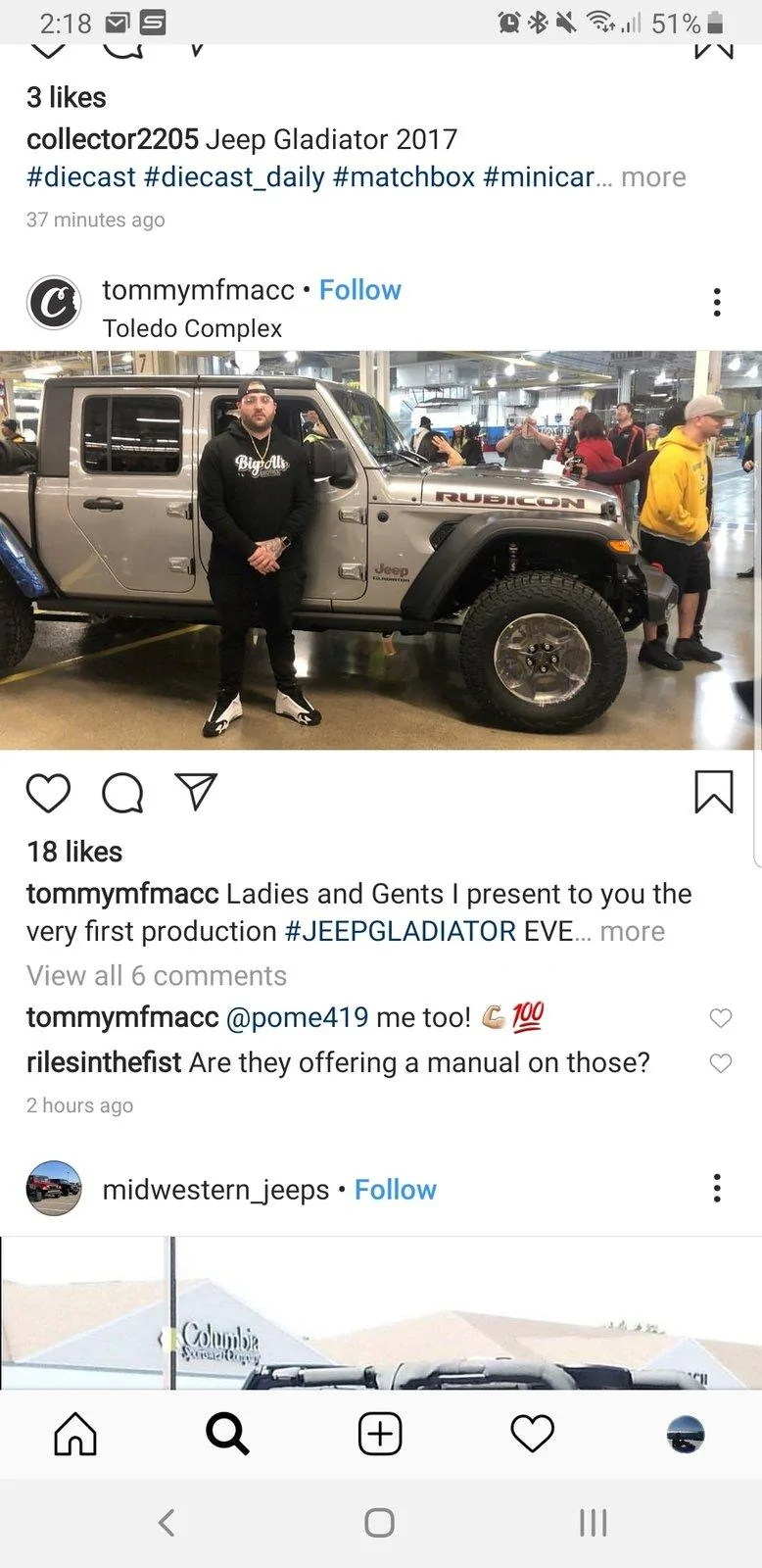 Jeep Gladiator FIRST Production 2020 Jeep Gladiator Comes Off The Line! Screenshot_20190319-141835_Instagram