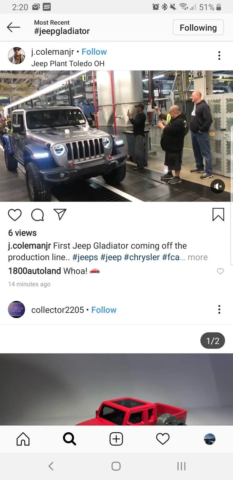 Jeep Gladiator FIRST Production 2020 Jeep Gladiator Comes Off The Line! Screenshot_20190319-142012_Instagram