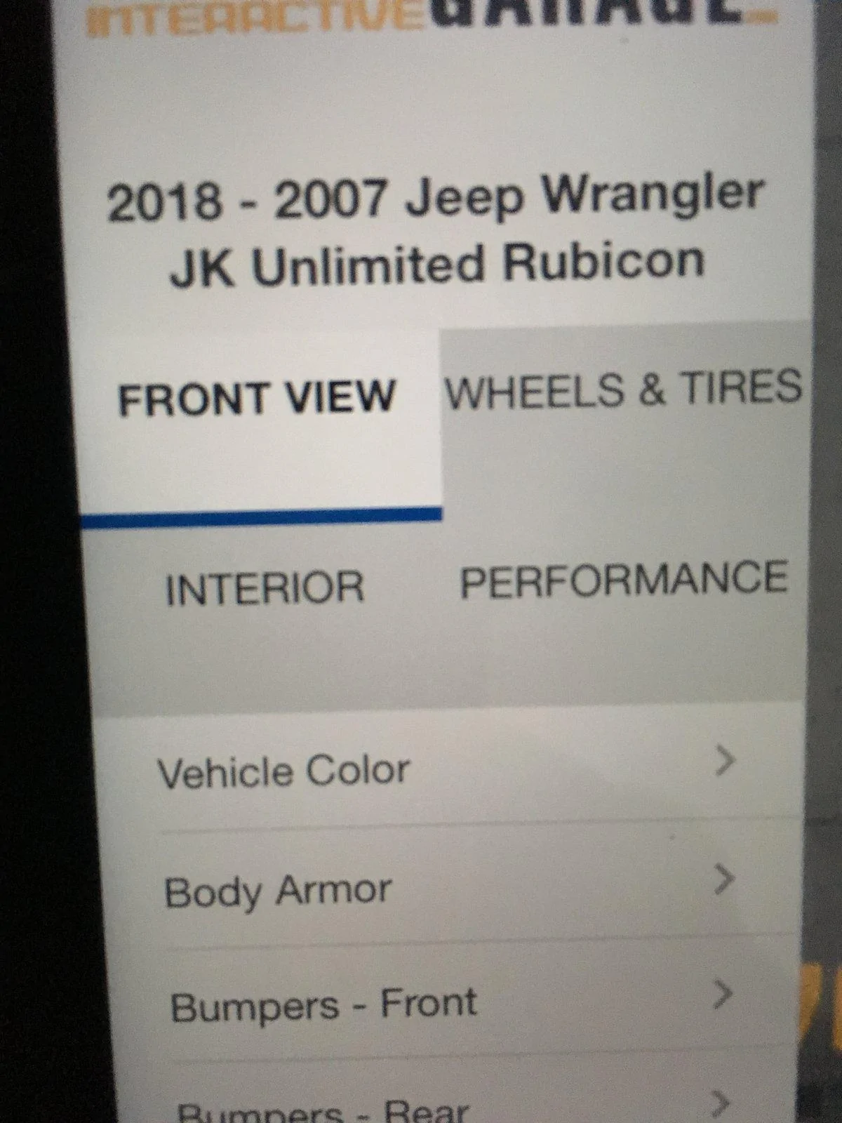 Jeep Gladiator Gladiator interactive garage build site 65B9A778-EBD8-44F6-8ED6-6E652916A6E1