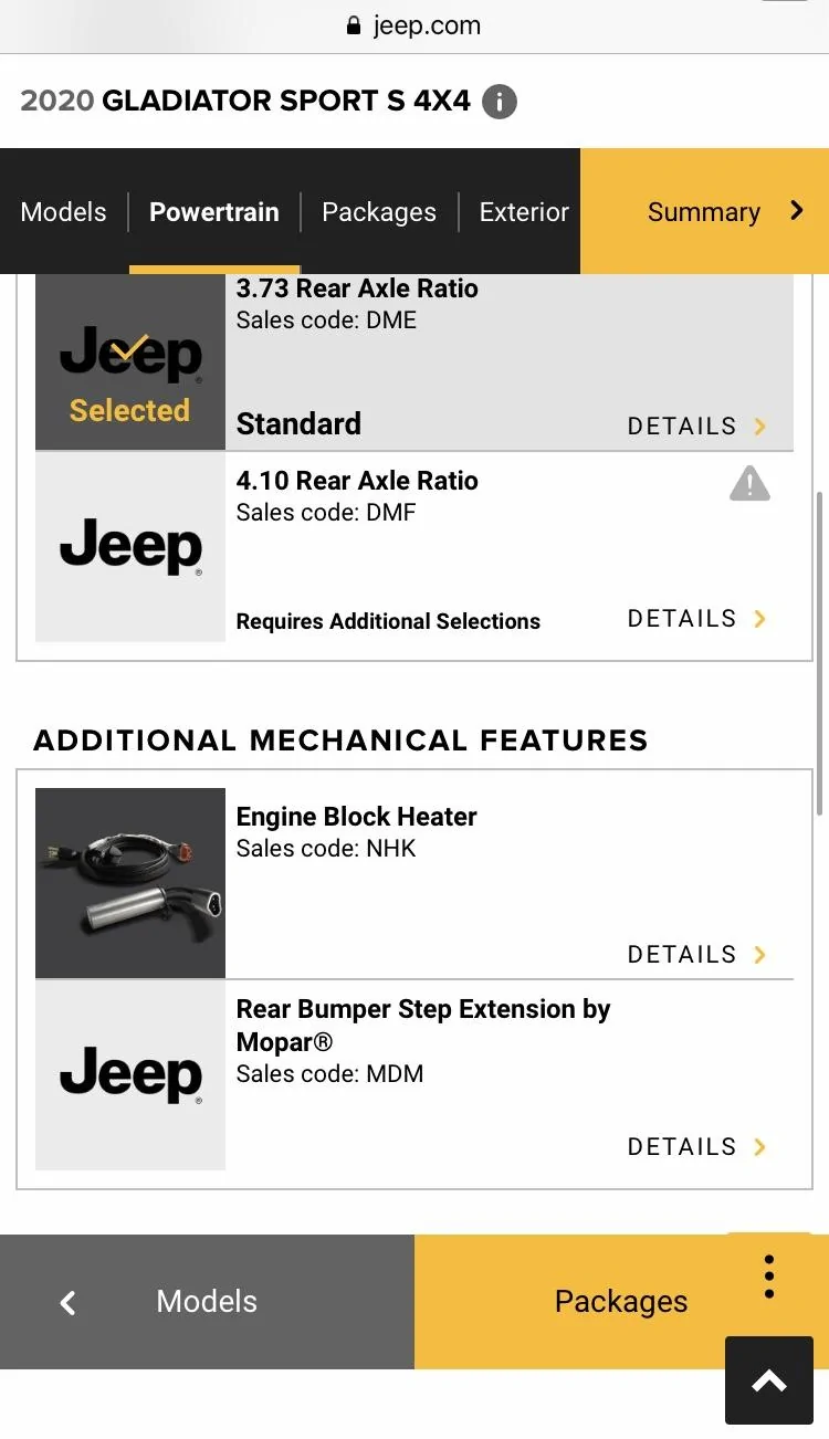 Jeep Gladiator New options in the builder! 6D0B82D4-25D8-42F3-9FCE-FB372521026E