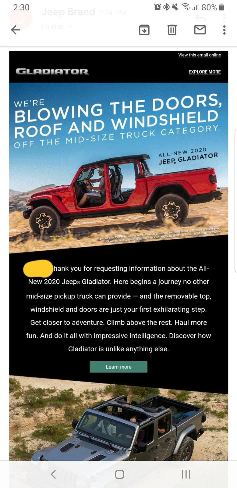 Jeep Gladiator New Gladiator Email? 20190321_143153