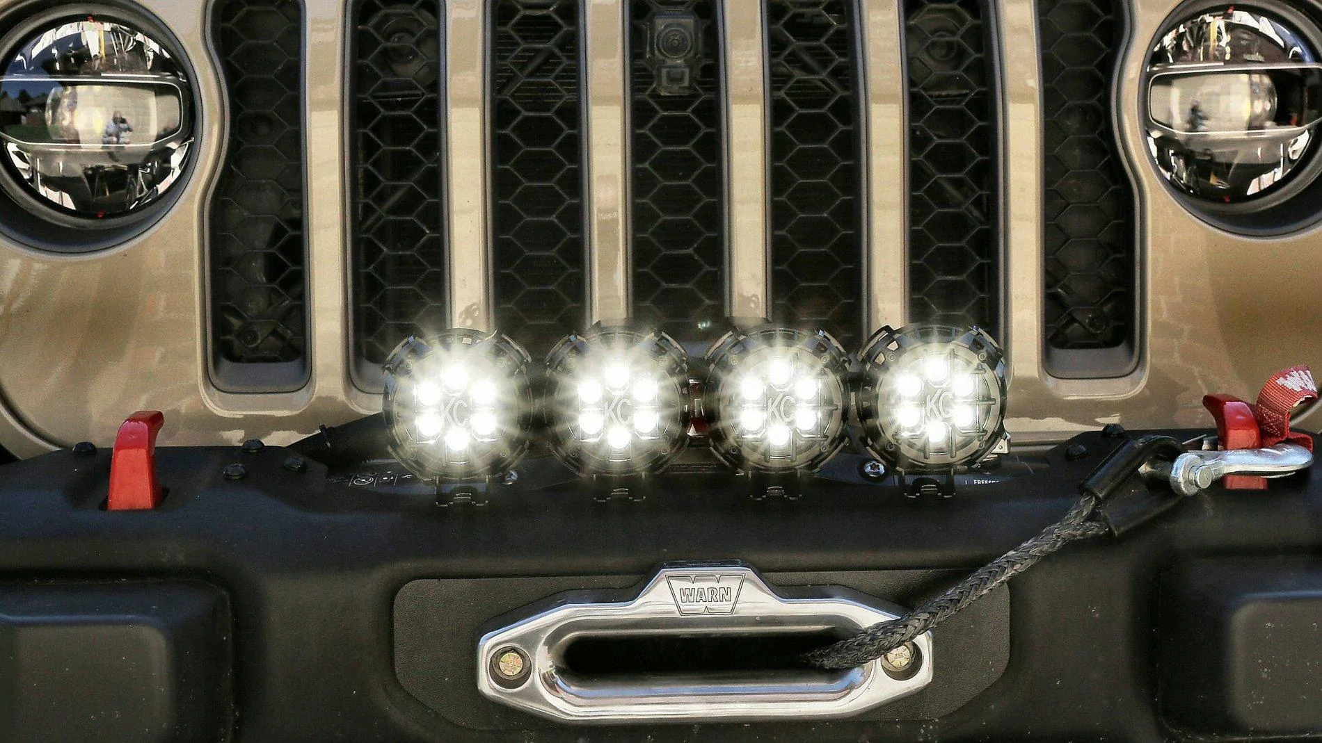 Jeep Gladiator View on factory trail cam with bush guard, hoop on bumper Gladiator, Jun 20, 5_5347, They Work Through Aux Switch!