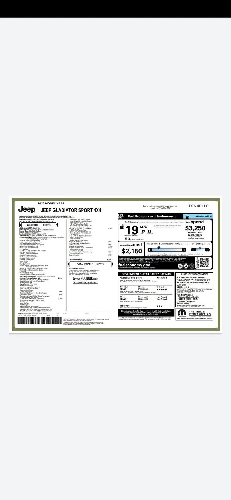 Jeep Gladiator Price Confusion Screenshot_20200718-223140_Driv