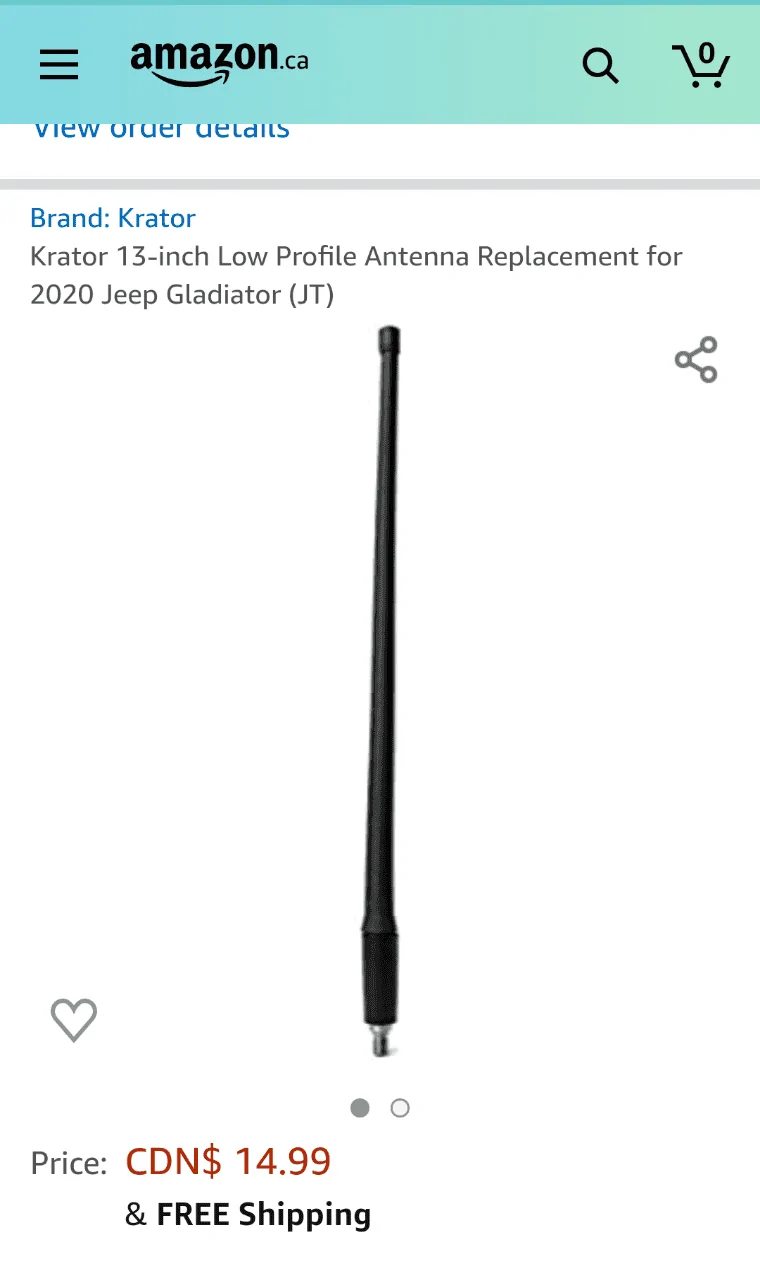 Jeep Gladiator Stubby antenna recommendations Screenshot_20200720-195528