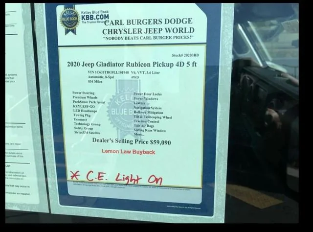 Jeep Gladiator Used Rubicon Buyback - San Diego 1