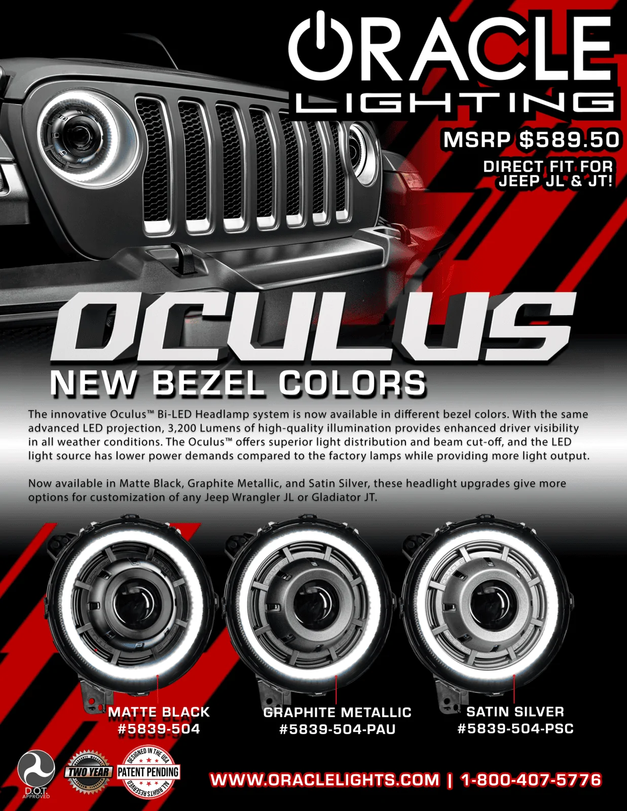 Jeep Gladiator NEW Oracle Lighting Oculus Bezel Colors! Oculus