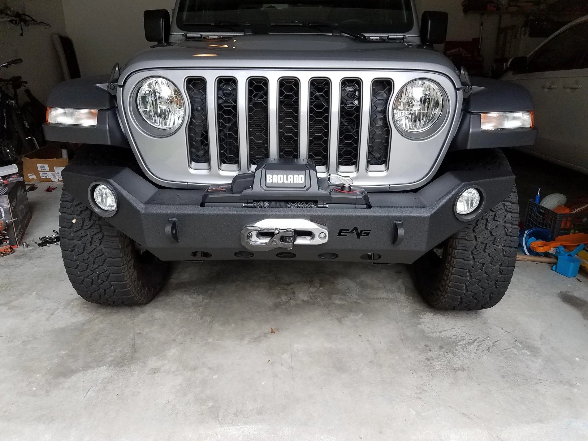 Jeep Gladiator EAG Bumper install with Apex Winch 20200724_073346