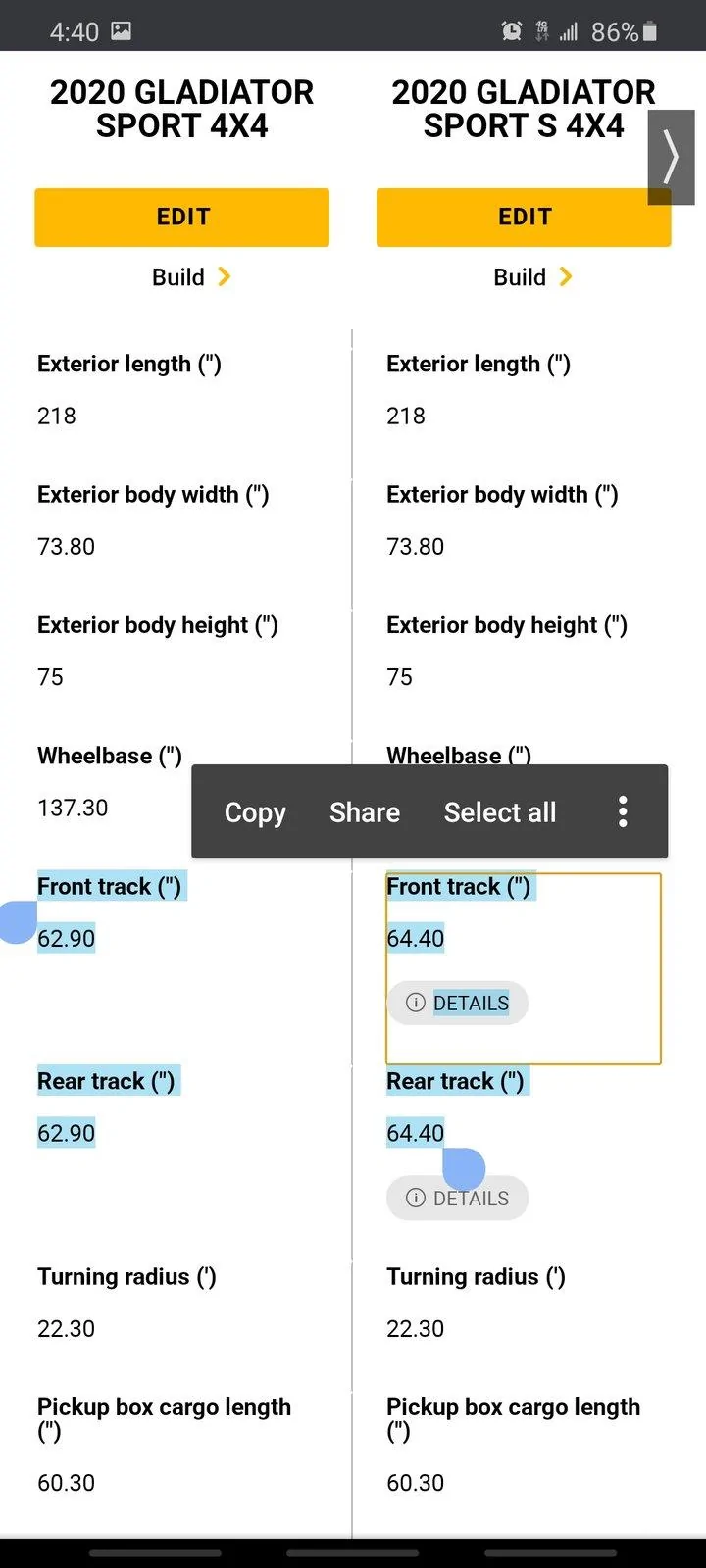 Jeep Gladiator Front axle is longer than the back Screenshot_20200727-164026_Chrom